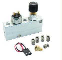 Adjustable Proportioning Valve, Low Pressure Sensor & Distribution Block Kit - Chrome Bracket